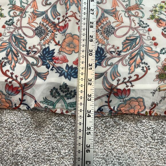 Emmer & Oat Dress Womens Large White Floral Allover Boho Long Sleeve Midi Ladies - Picture 8 of 12